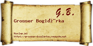 Grosser Boglárka névjegykártya